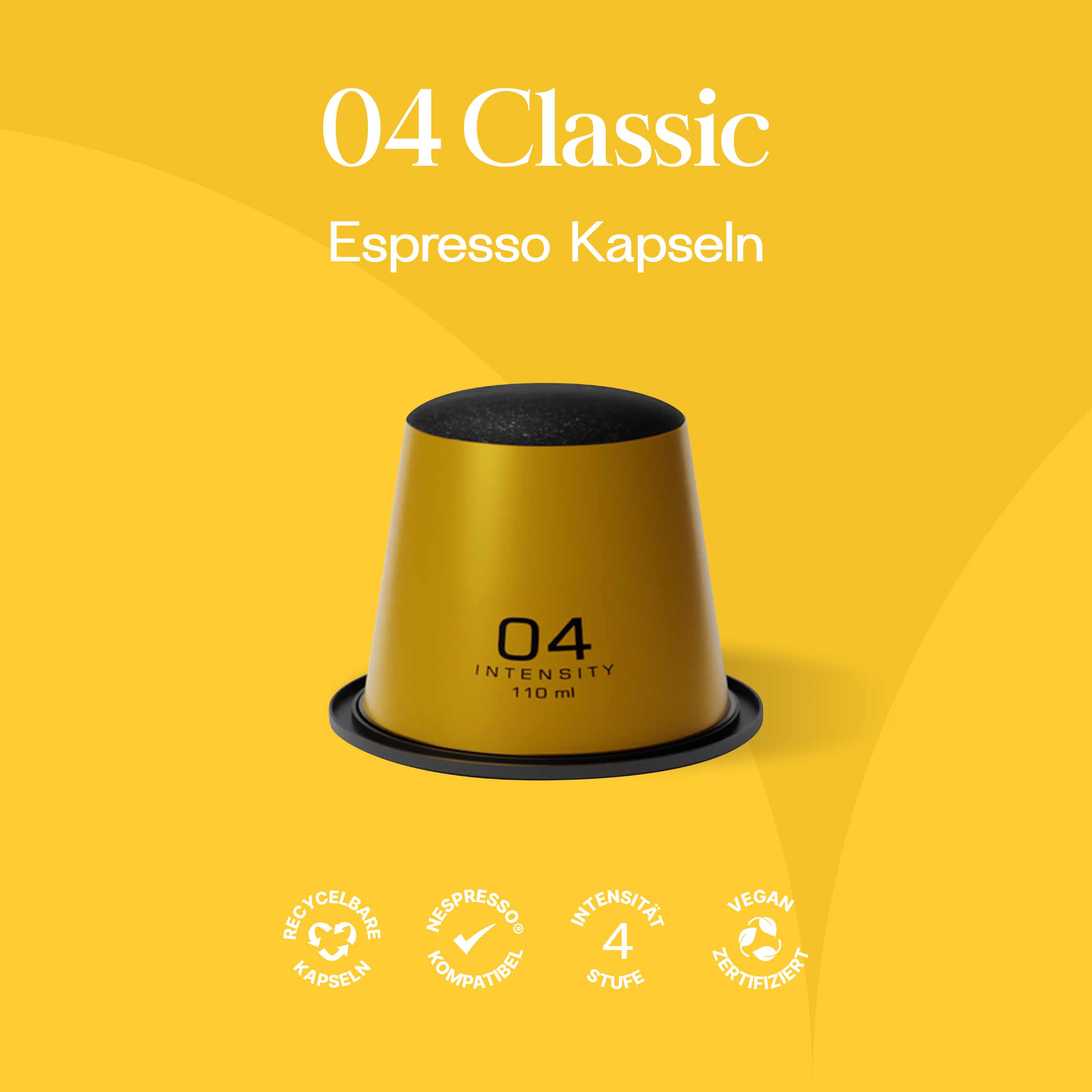Meama Espresso Kaffee Kapsel Classic 04, recycelbare Kapseln, Nespresso® kompatibel, Intensität 4