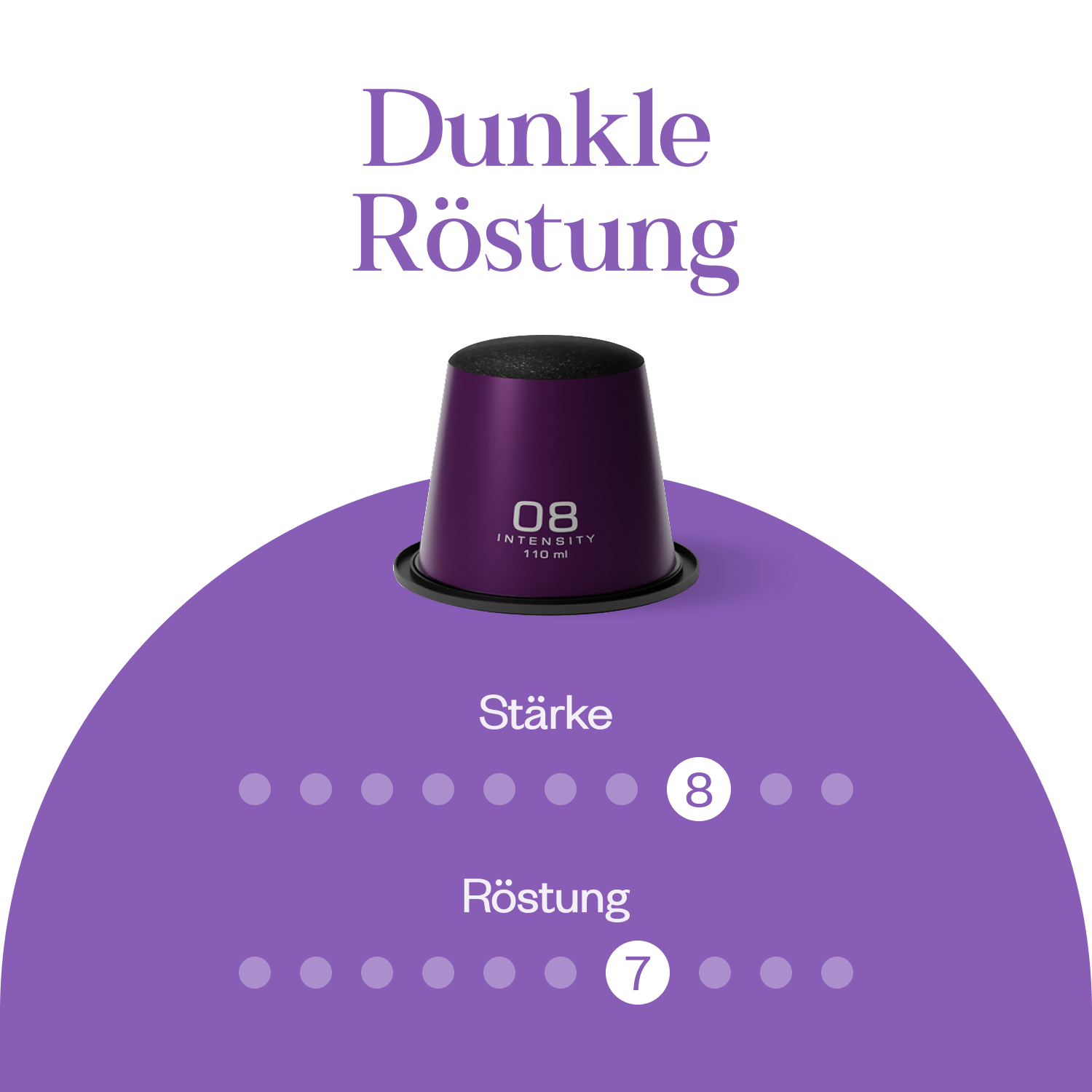 Meama Espresso-Kaffeekapseln Purple 08, Intensität Stufe 8 von 10, Röstung Stufe 7 von 10