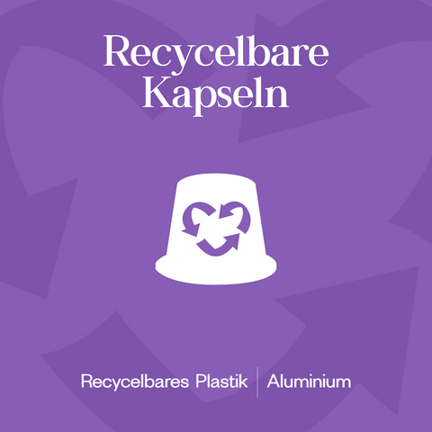 Meama Espresso-Kaffeekapseln Purple 08 aus recycblebarem Plastik und Aluminium