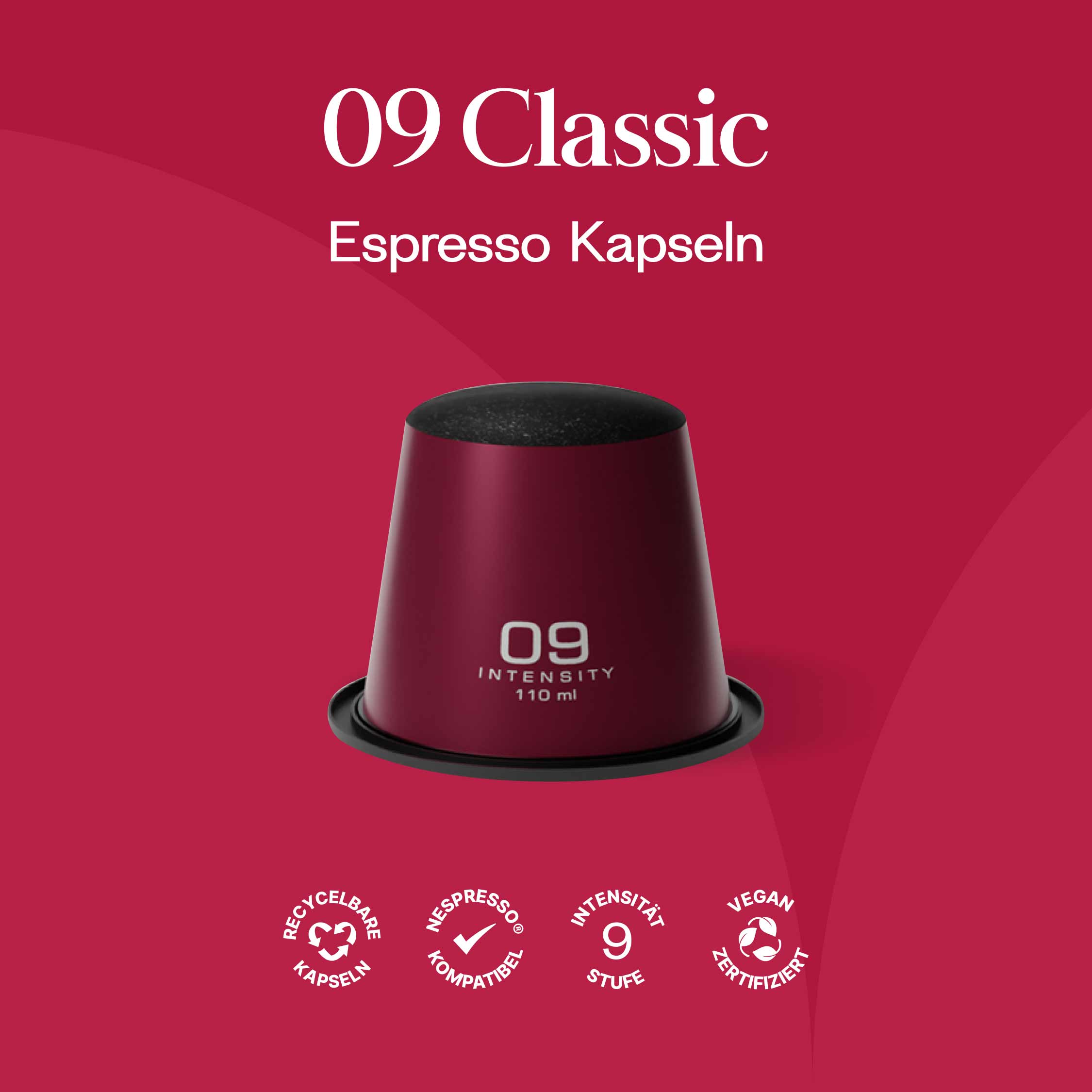 Meama Espresso Kaffee Kapsel Classic 09, recycelbare Kapseln, Nespresso® kompatibel, Intensität 9