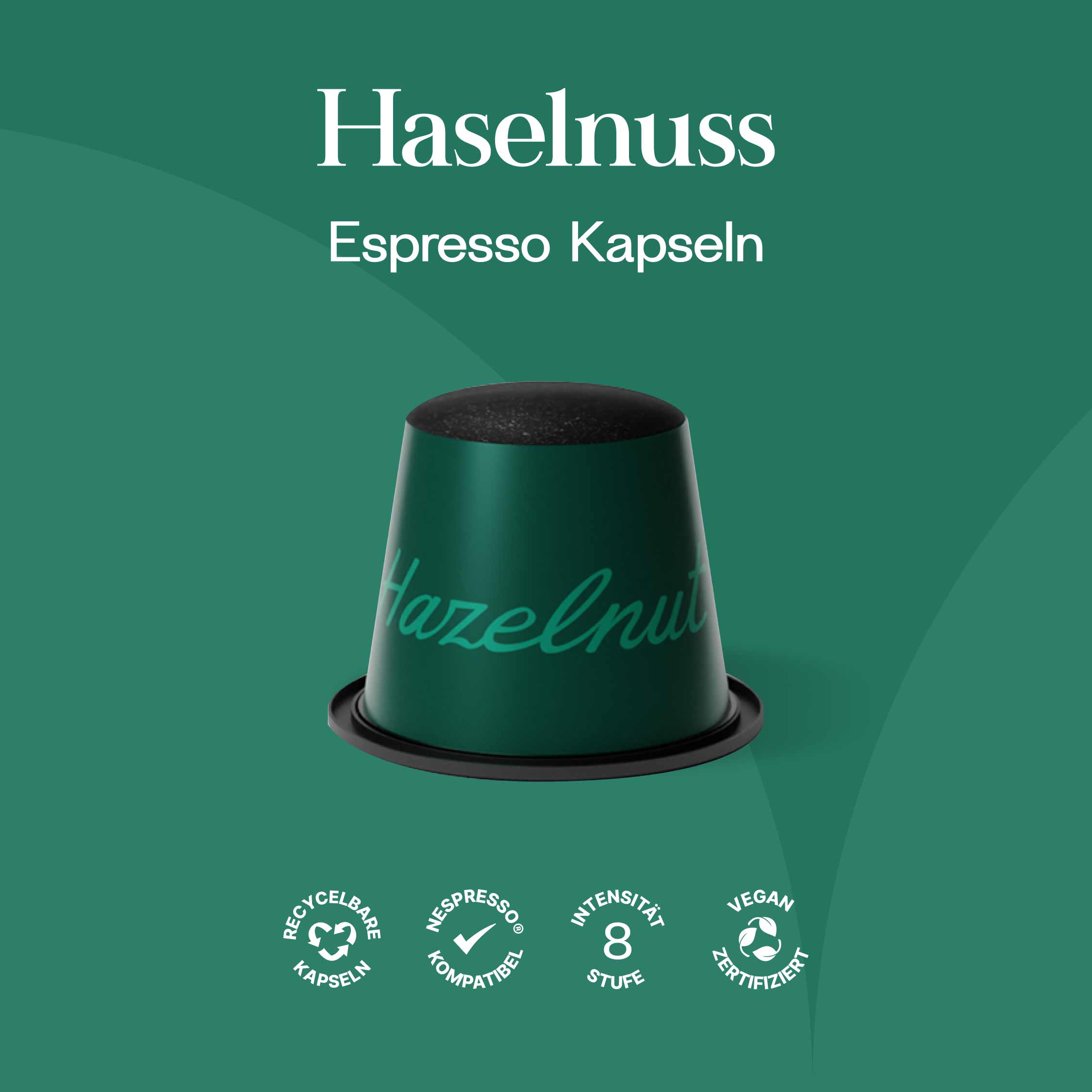 Meama Espresso Kaffee Kapsel Haselnuss, recycelbare Kapseln, Nespresso® kompatibel, Intensität 8