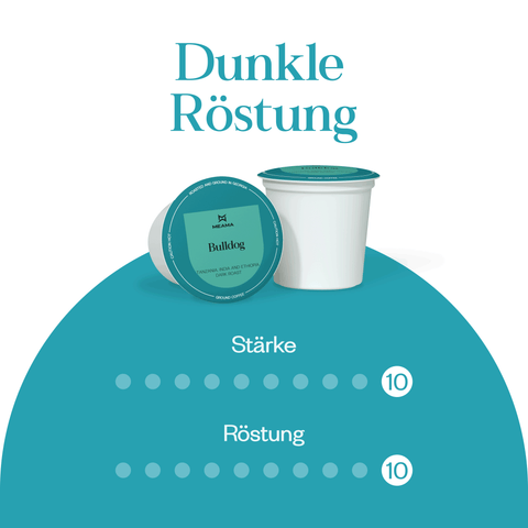Meama Kaffeekapseln Bulldog, Intensität Stufe 10 von 10, Röstung Stufe 10 von 10