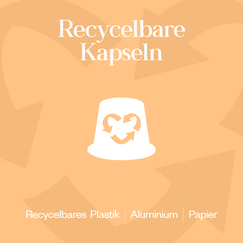 Meama Multi-Kaffeekapsel Caramel aus recycblebarem Plastik, Aluminium und Papier