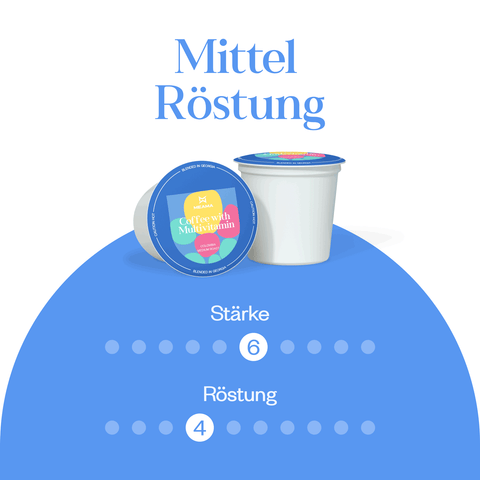 Meama Kaffeekapseln mit Kollagen, Intensität Stufe 6 von 10, Röstung Stufe 4 von 10
