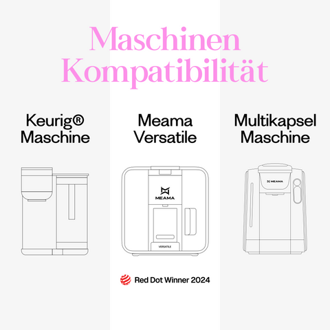 Meama Multi-Teekapsel kompatibel mit Keurig Maschinen, Meama Versatile Maschine (Reddot Award Gewinner 2024) und Meama Multikapsel Maschine
