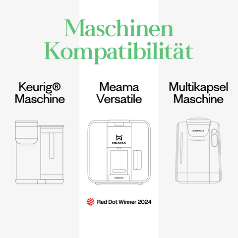 Meama Multi-Teekapsel kompatibel mit Keurig Maschinen, Meama Versatile Maschine (Reddot Award Gewinner 2024) und Meama Multikapsel Maschine