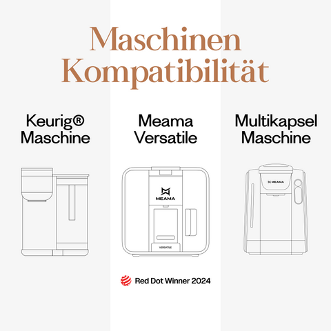 Meama Multi-Teekapsel kompatibel mit Keurig Maschinen, Meama Versatile Maschine (Reddot Award Gewinner 2024) und Meama Multikapsel Maschine