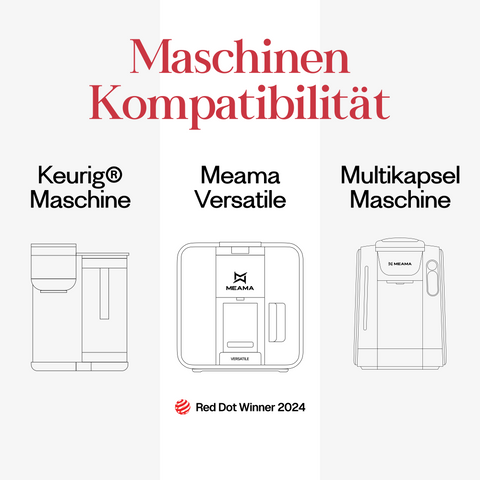 Meama Multi-Teekapsel kompatibel mit Keurig Maschinen, Meama Versatile Maschine (Reddot Award Gewinner 2024) und Meama Multikapsel Maschine