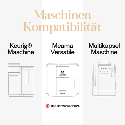 Meama Multi-Teekapsel kompatibel mit Keurig Maschinen, Meama Versatile Maschine (Reddot Award Gewinner 2024) und Meama Multikapsel Maschine