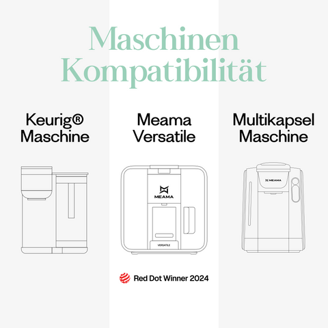 Meama Multi-Teekapsel kompatibel mit Keurig Maschinen, Meama Versatile Maschine (Reddot Award Gewinner 2024) und Meama Multikapsel Maschine