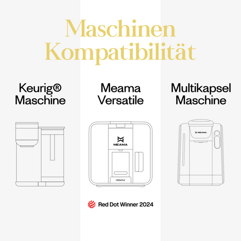 Meama Multi-Teekapsel kompatibel mit Keurig Maschinen, Meama Versatile Maschine (Reddot Award Gewinner 2024) und Meama Multikapsel Maschine