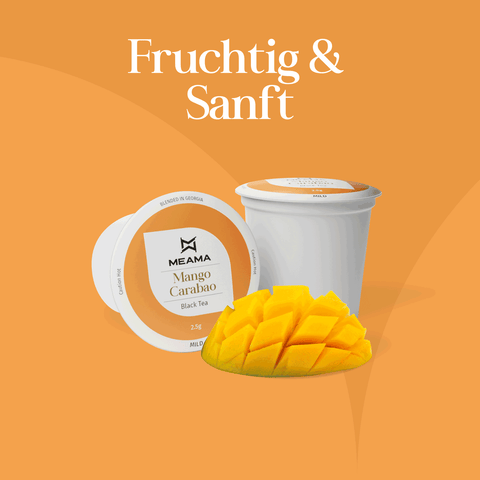 Meama Multi-Teekapseln Mango Carabao mit Schwarztee und Mango