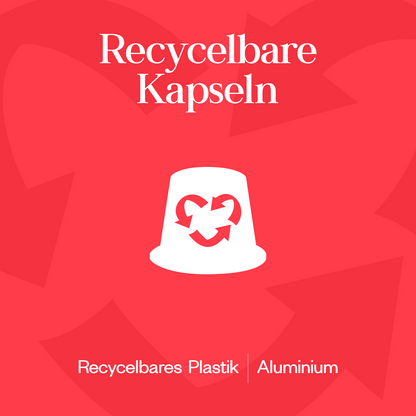 Meama Espresso-Kaffeekapseln Red 06  aus recycblebarem Plastik und Aluminium 