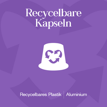 Meama Espresso-Kaffeekapseln Purple 08  aus recycblebarem Plastik und Aluminium