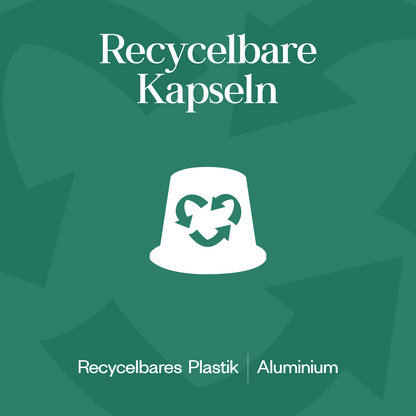 Meama Espresso-Kaffeekapseln Hazelnut Chocolate aus recycblebarem Plastik und Aluminium