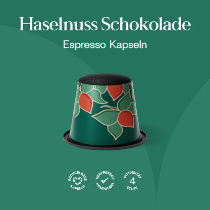 Meama Espresso Kaffee Kapsel Haselnuss Schokolade, recycelbare Kapseln, Nespresso® kompatibel, Intensität 4