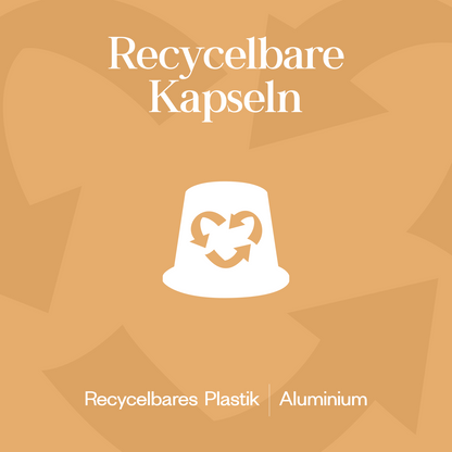 Meama Espresso-Kaffeekapseln Caramel aus recycblebarem Plastik und Aluminium 