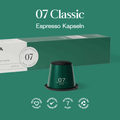 Meama Espresso-Kaffeepasel Green 07 Produktverpackung und Kapseln