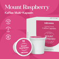 Meama Multi- Kaffeekapseln Mount Raspberry  Produktverpackung und Kapseln