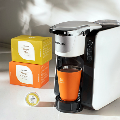 Meama Multikapsel Tee- und Kaffeemaschine in weiß mit Kapseln