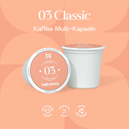 Meama Multikapsel Kaffee Classic 03, recycelbare Kapseln, Intensität 3