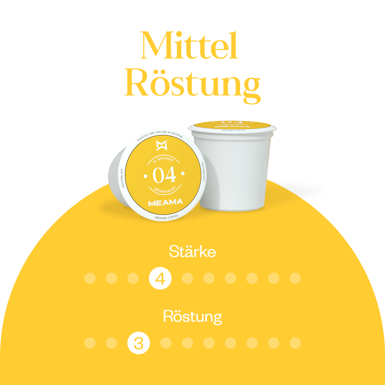 Meama Kaffeekapseln El Salvador 04, Intensität Stufe 4 von 10, Röstung Stufe 3 von 10