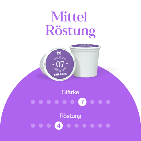 Meama Kaffeekapseln 07, Intensität Stufe 7 von 10, Röstung Stufe 4 von 10
