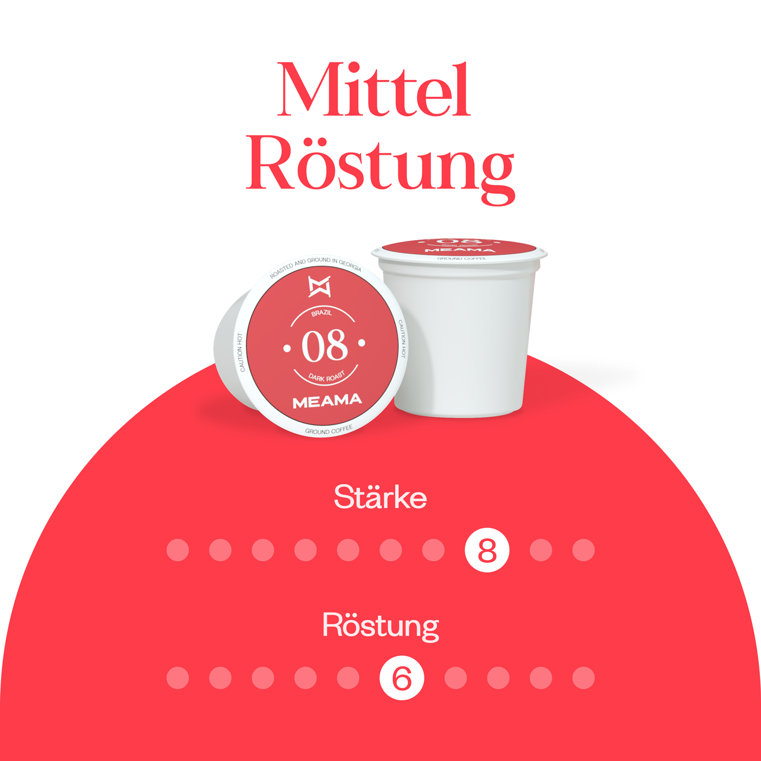 Meama Kaffeekapseln Vanille, Intensität Stufe 8 von 10, Röstung Stufe 6 von 10