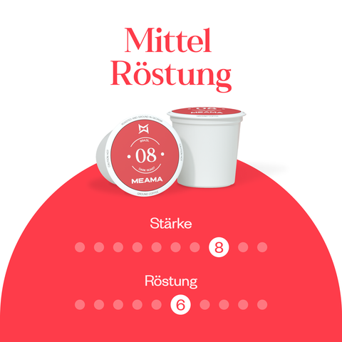 Meama Kaffeekapseln Vanille, Intensität Stufe 8 von 10, Röstung Stufe 6 von 10
