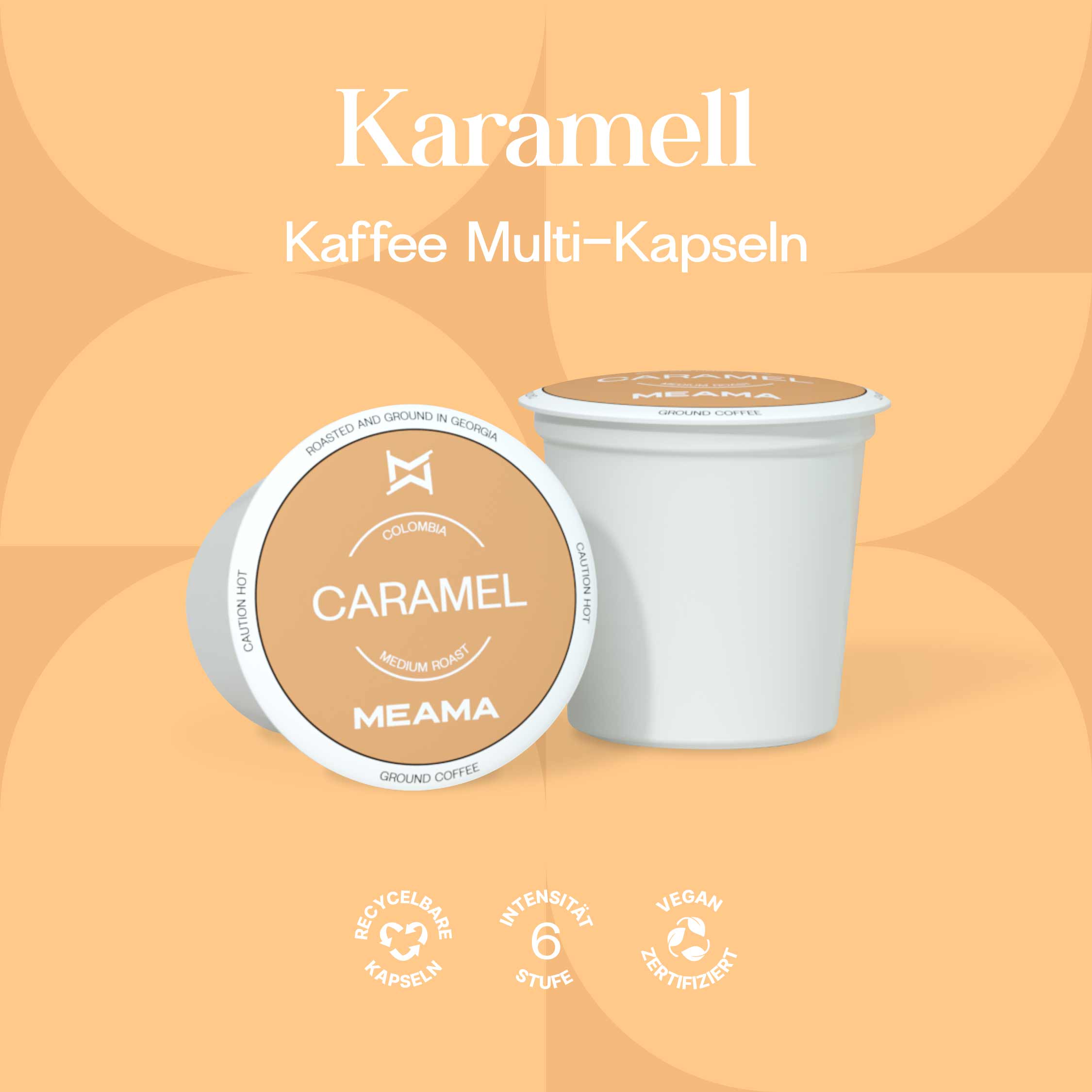 Meama Multikapsel Kaffee Karamell, recycelbare Kapseln, Intensität 6