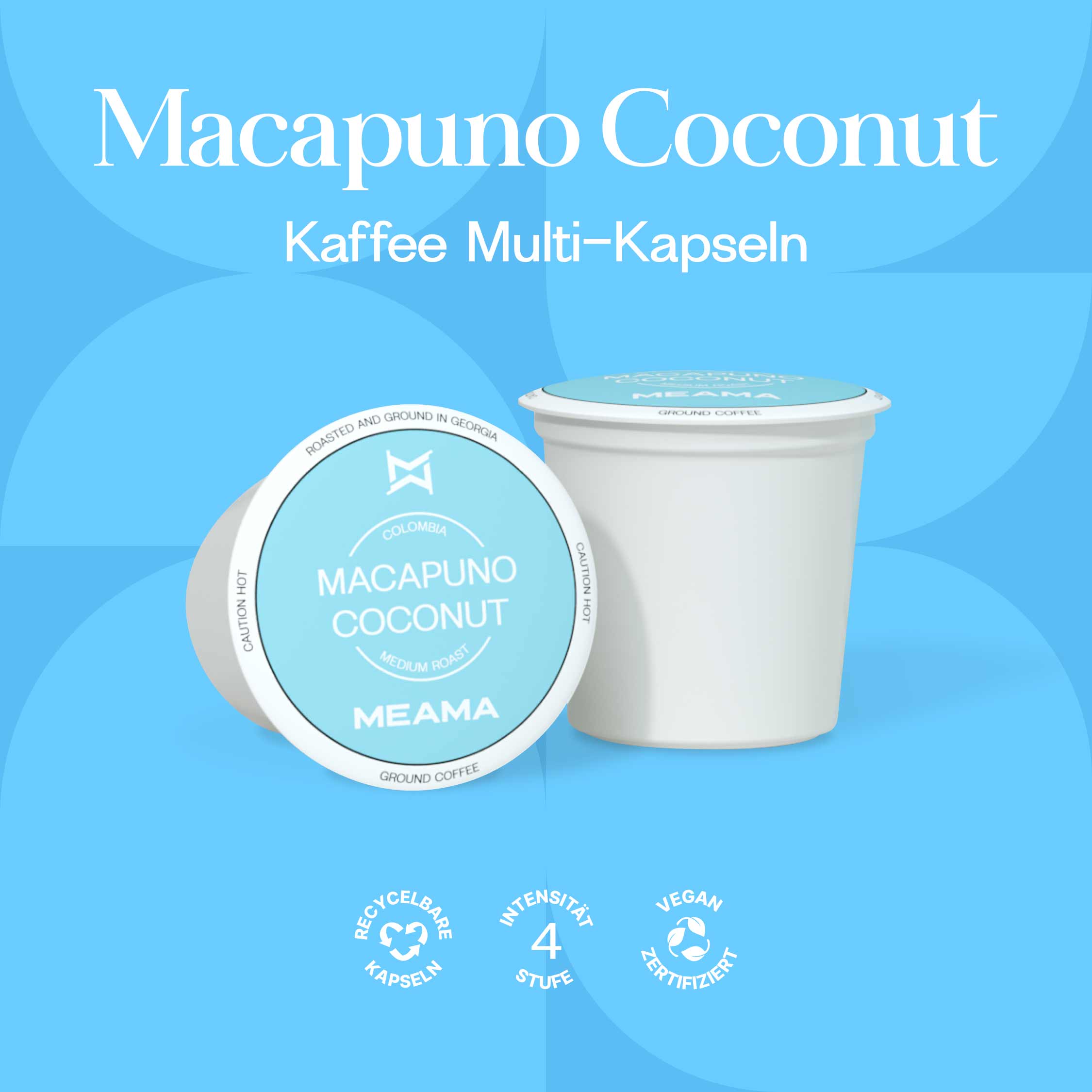 Meama Multikapsel Kaffee Kokosnuss, recycelbare Kapseln, Intensität 6