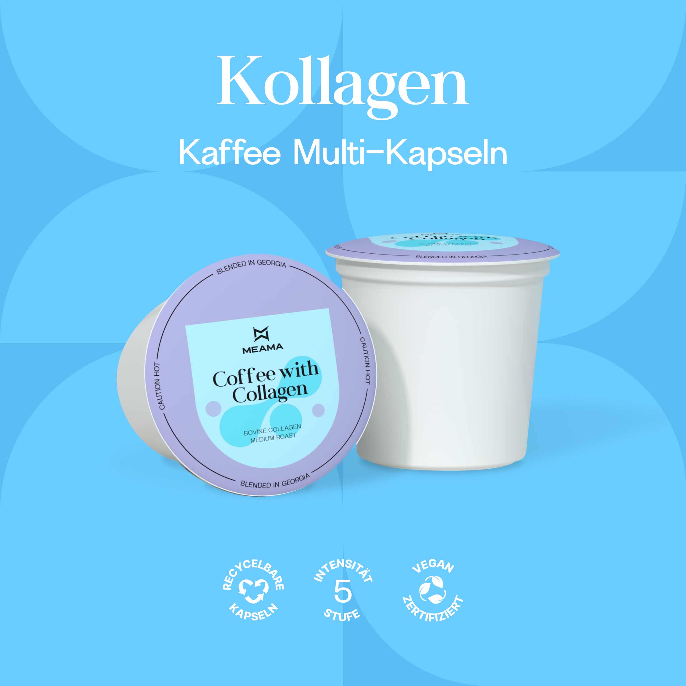 Meama Multikapsel Kaffee mit Kollagen, recycelbare Kapseln, Intensität 5