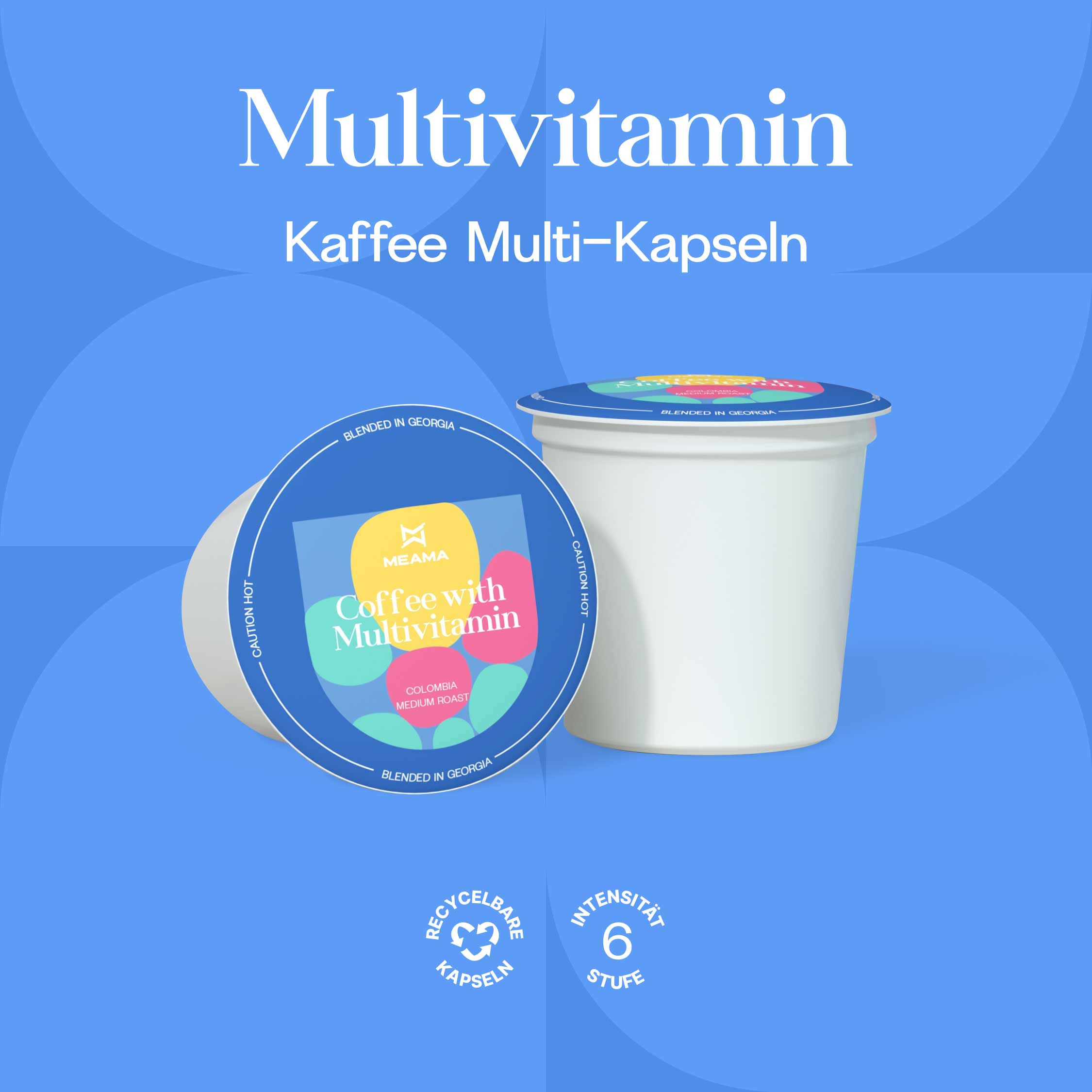 Meama Multikapsel Kaffee Multivitamin, recycelbare Kapseln, Intensität 6