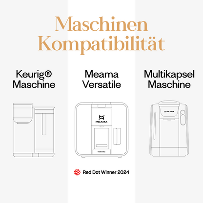 Meama Multi-Teekapsel kompatibel mit Keurig Maschinen, Meama Versatile Maschine (Reddot Award Gewinner 2024) und Meama Multikapsel Maschine