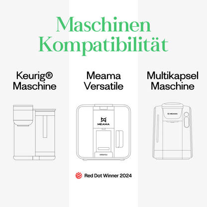 Meama Multi-Teekapsel kompatibel mit Keurig Maschinen, Meama Versatile Maschine (Reddot Award Gewinner 2024) und Meama Multikapsel Maschine